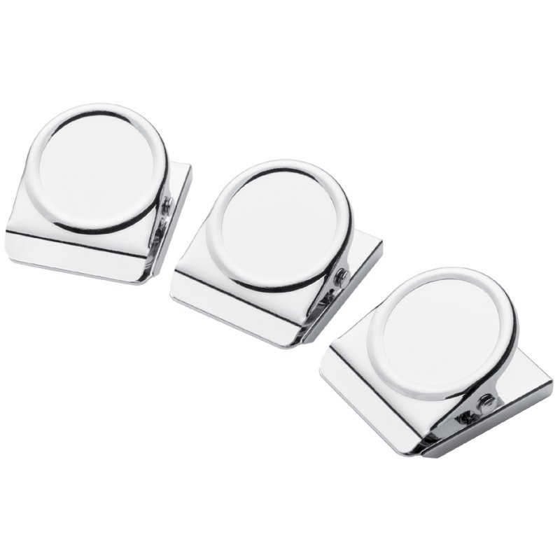 WESTCOTT magnetische clips, 38×45 mm, zilver/chroom, 3 stuks